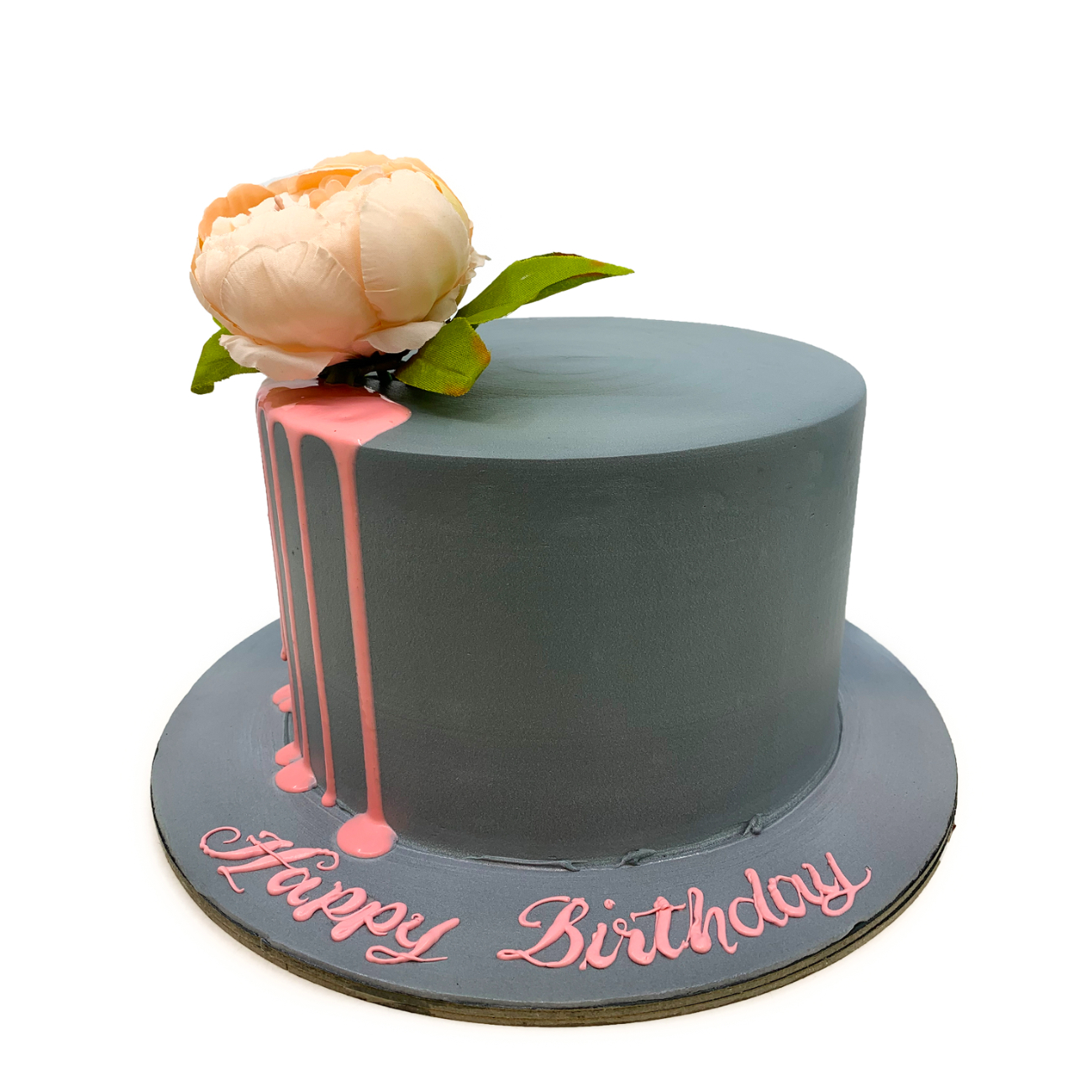 Minimalist Slate & Blossom Cake