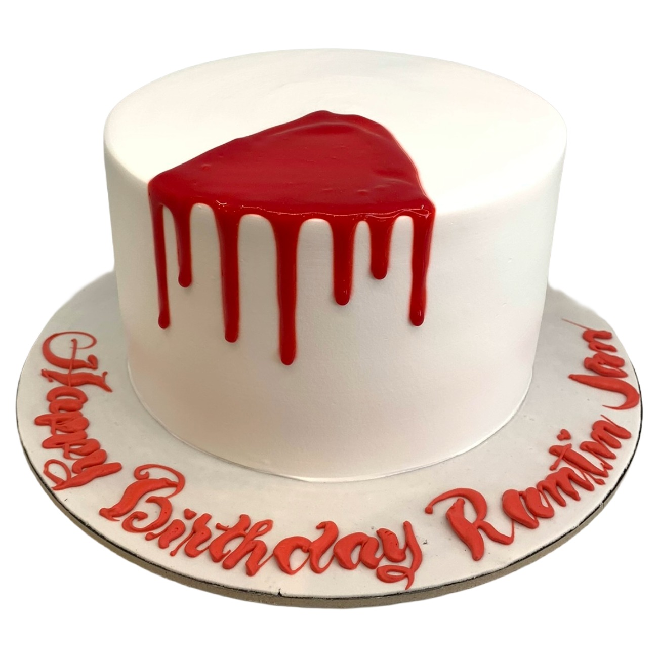 Minimalist Vampire Blood Drip Cake