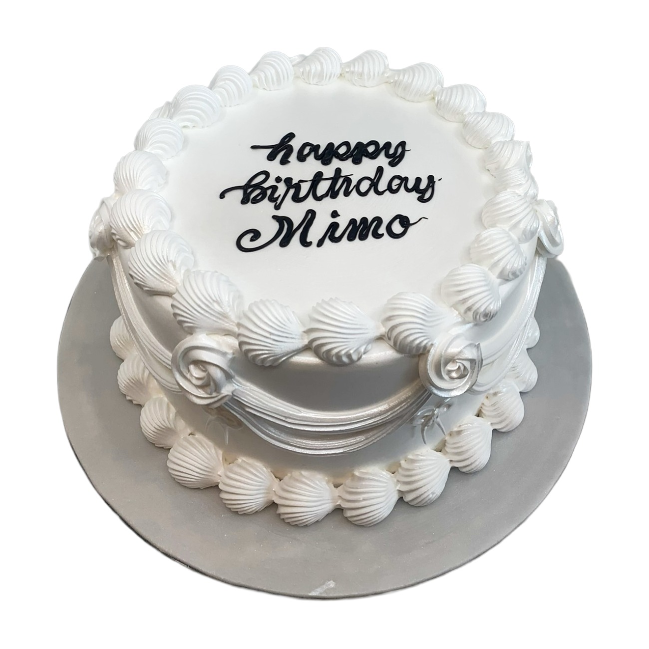 Minimalist White-on-White Lambeth Cake