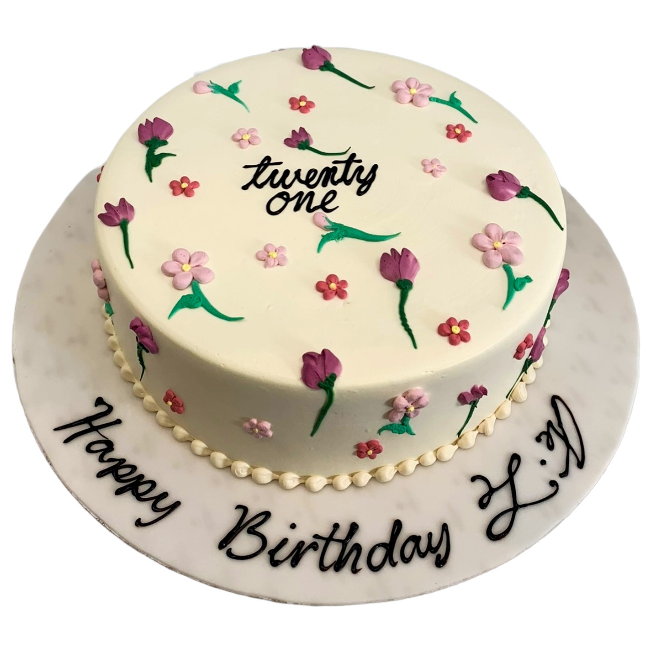 Minimalist Wildflower Birthday Cake