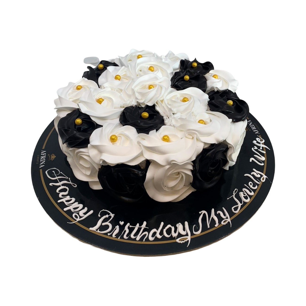 Monochrome Luxury Rosette Cake