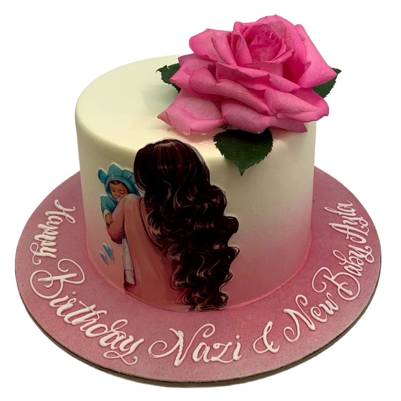 Motherhood Celebration Pink Rose Cake
