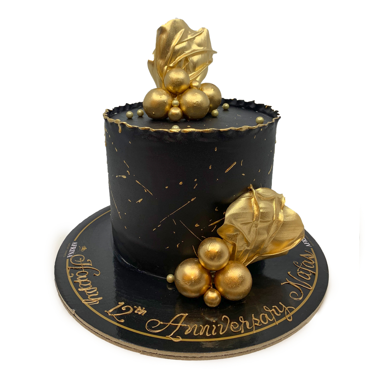 Noir & Gold Eclipse Celebration Cake