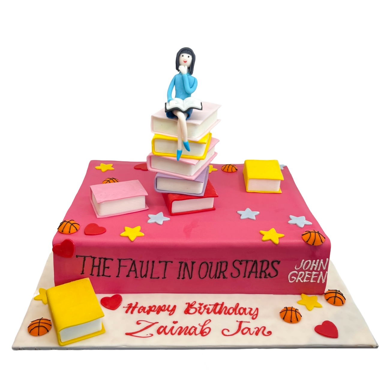 Novelist Stack of Books Cake