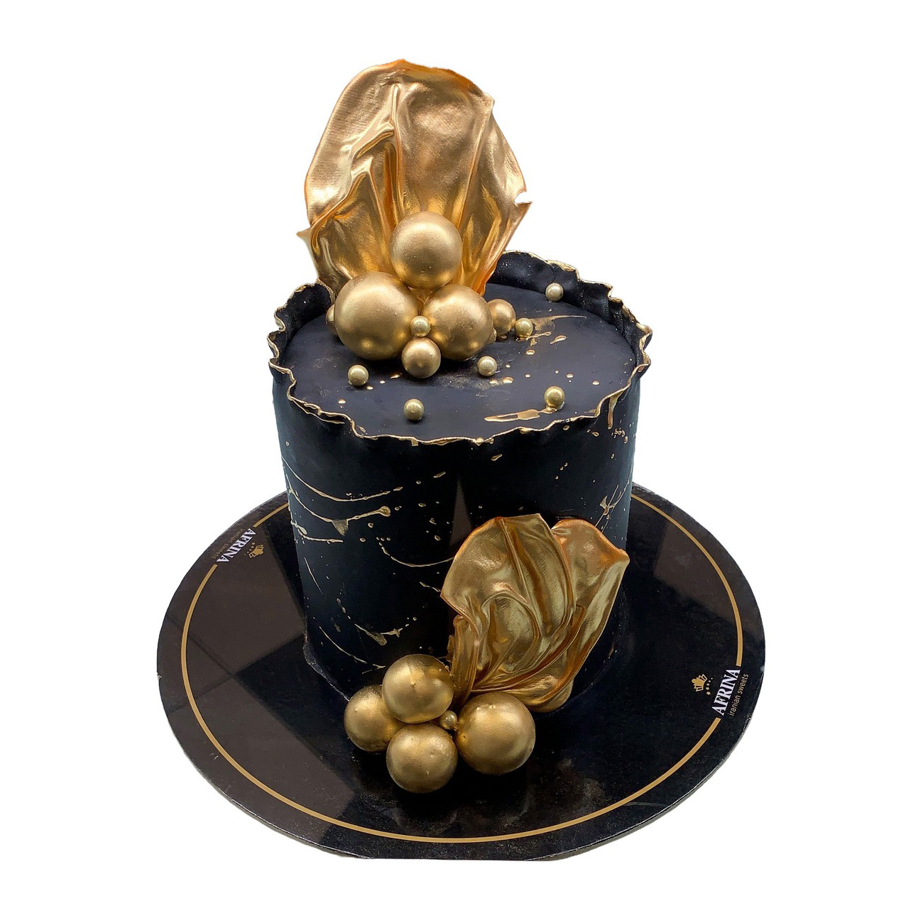 Obsidian & Gold Avant-Garde Cake