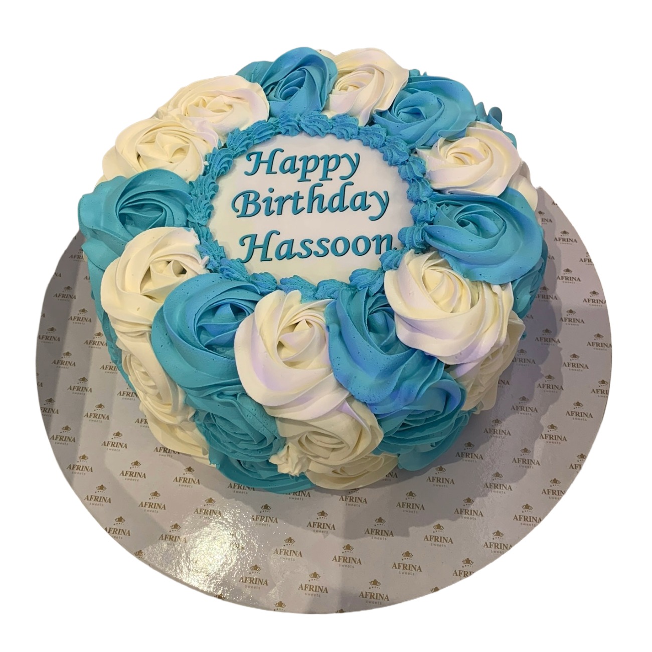 Ocean Blue Rosette Ring Cake
