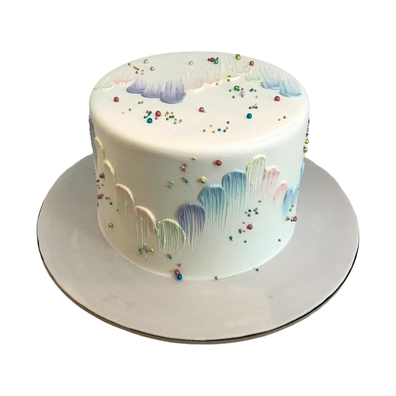 Pastel Brushstroke Pearl Cake