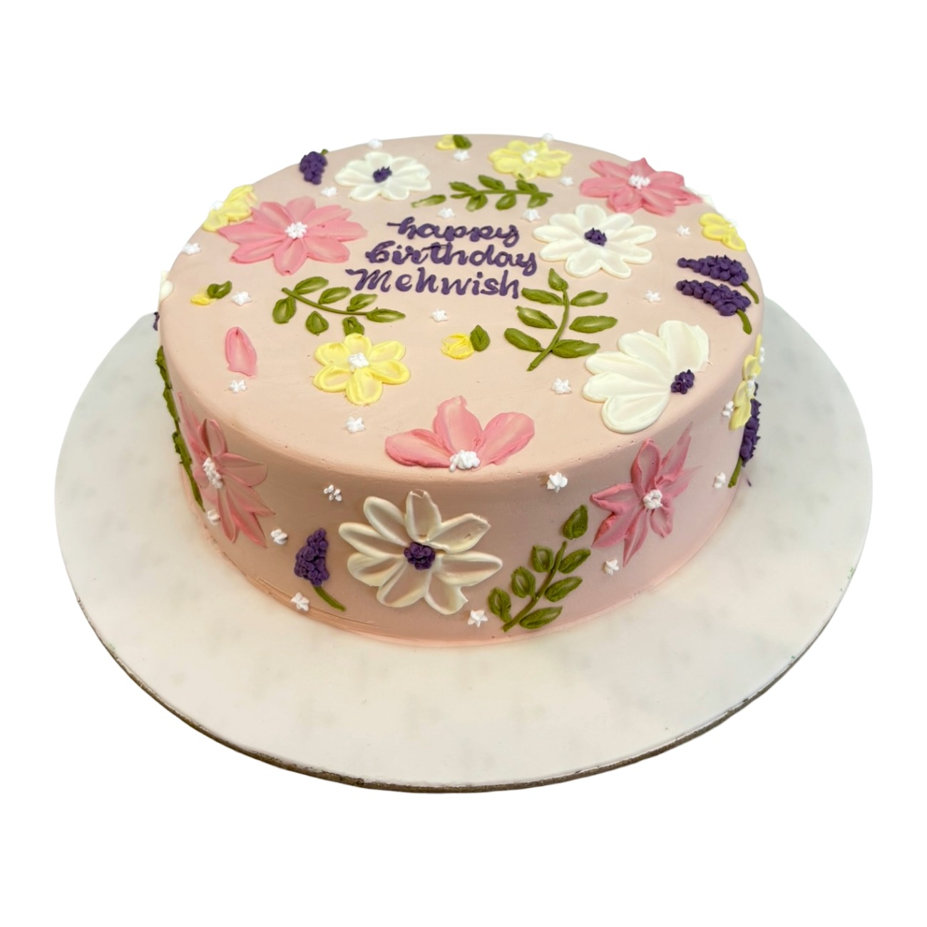 Pastel Meadow Palette Knife Cake