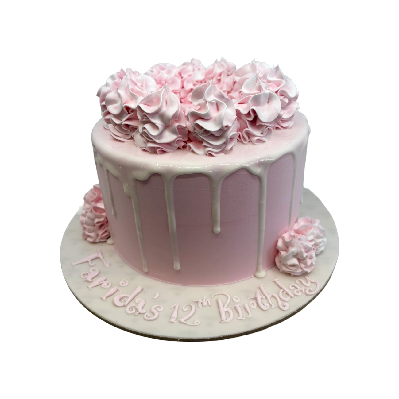 Pastel Pink Glaze & Curl Cake