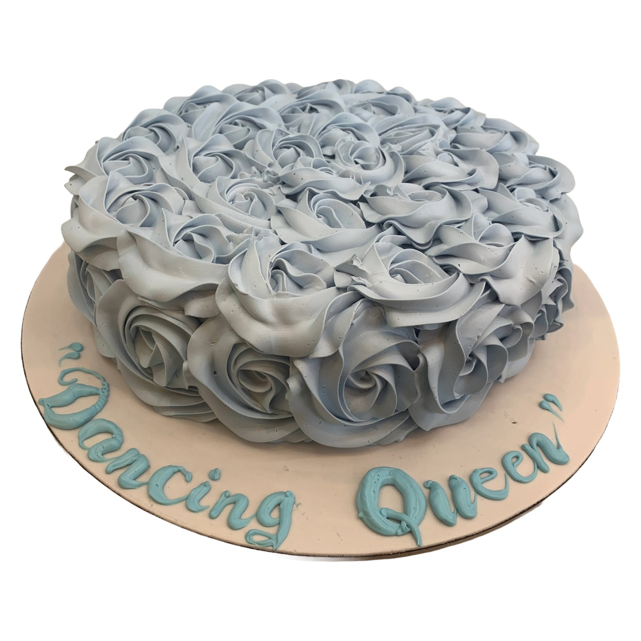 Pastel Powder Blue Rosette Cake