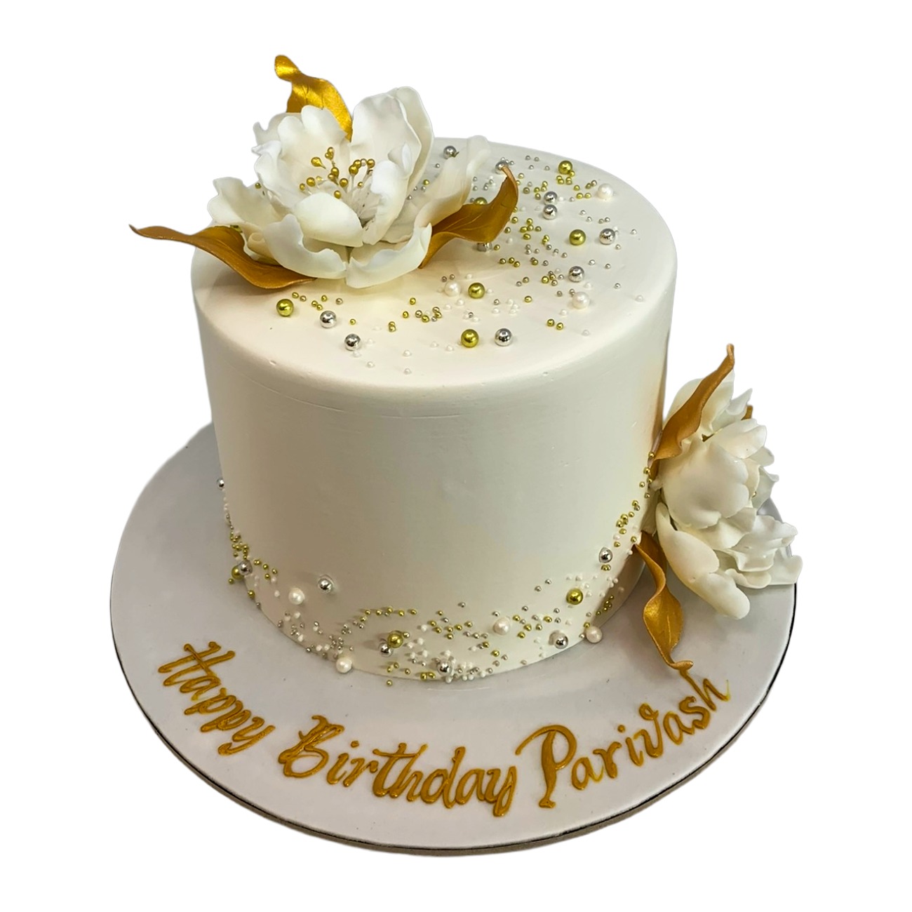 Pearlescent White Flower Cake