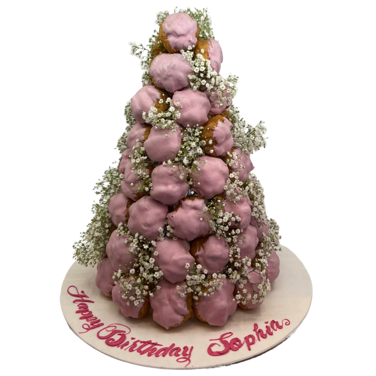 Pink Blossom Birthday Cream Puff Tower