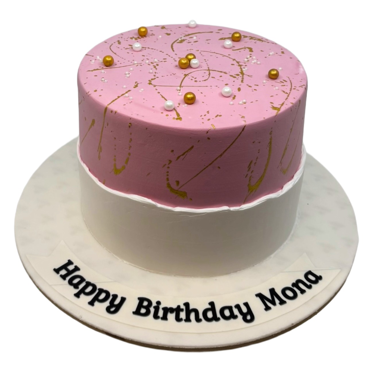 Pink & Gold Splatter Cake
