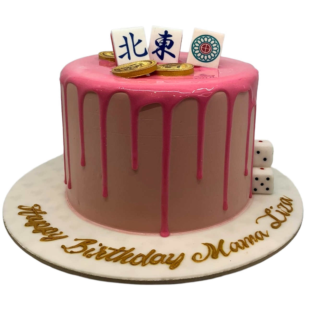 Pink Mahjong & Dice Cake
