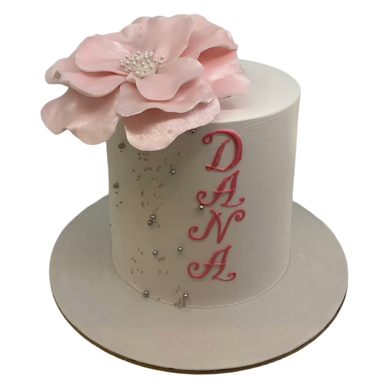 Pink Peony Minimalist Statement Cake