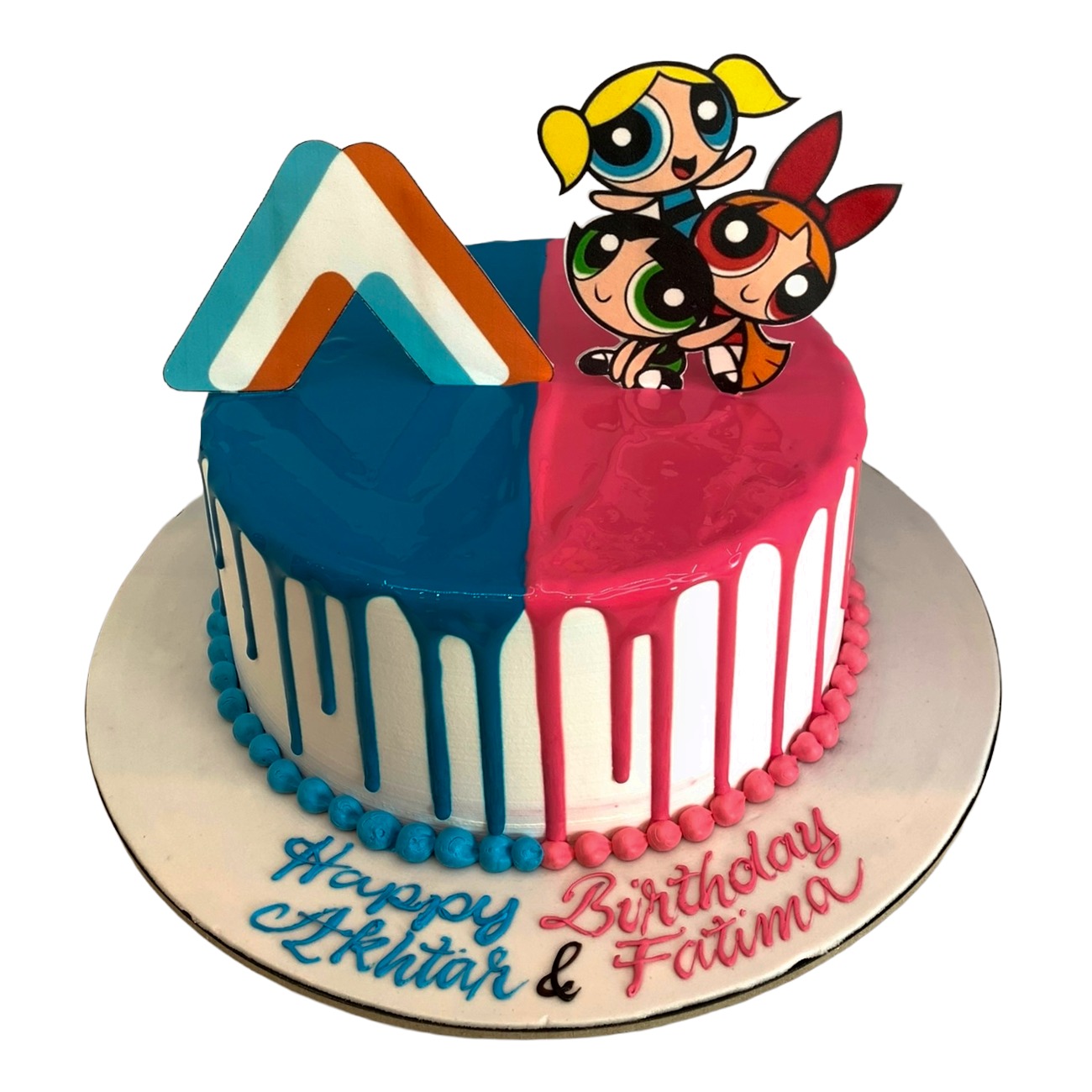 Powerpuff Girls Drip Gender Reveal Cake