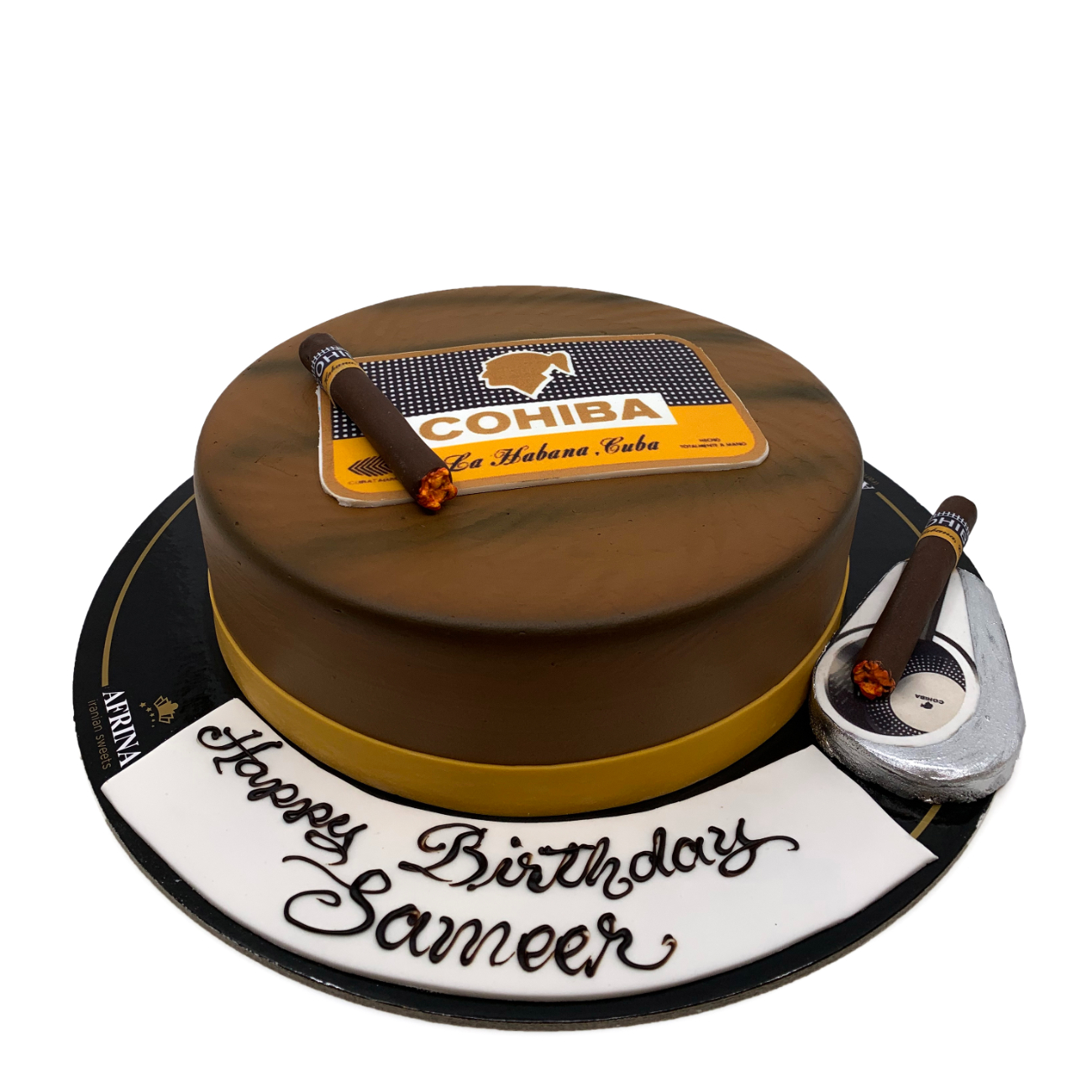 Premium Cohiba Cigar Logo Birthday Cake