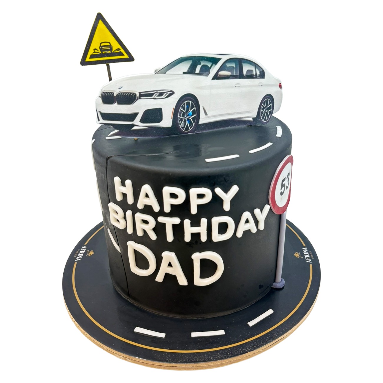 Premium White Sedan Track Cake