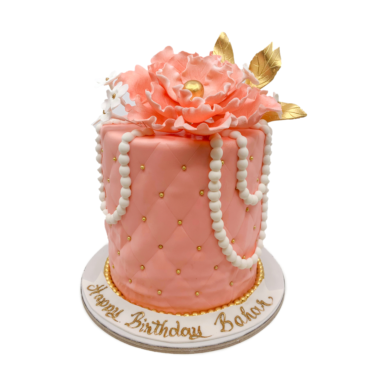 Princess Pink Quilted Pearl Cake