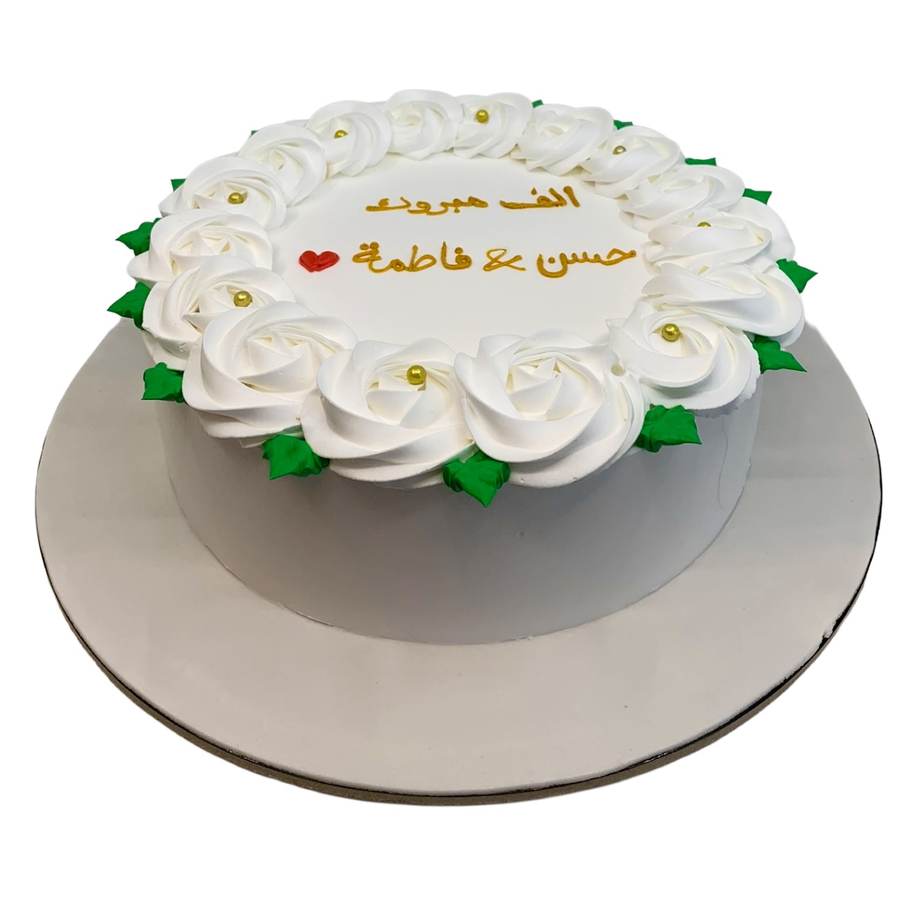 Pure Ivory Rose Wreath Cake