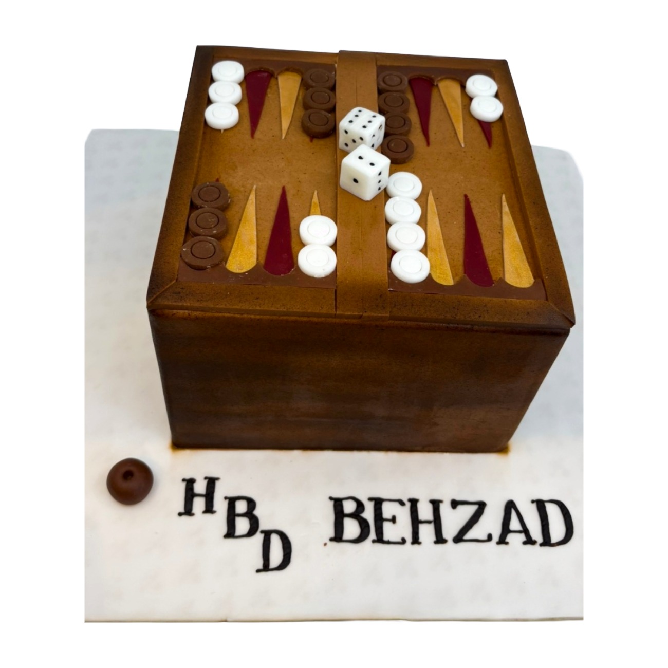 Realistic 3D Backgammon Board Game Cake