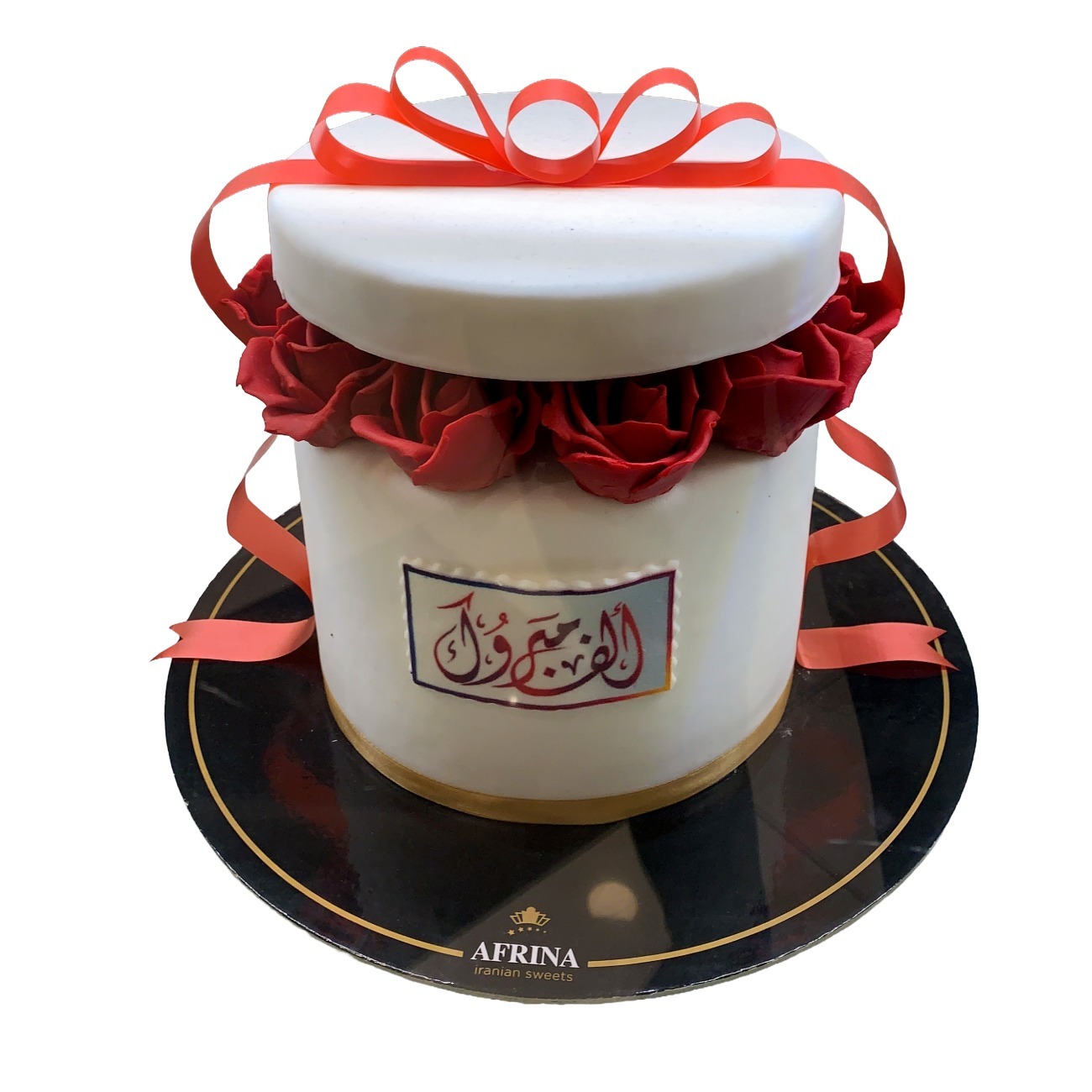 Red Rose Hatbox Surprise Cake