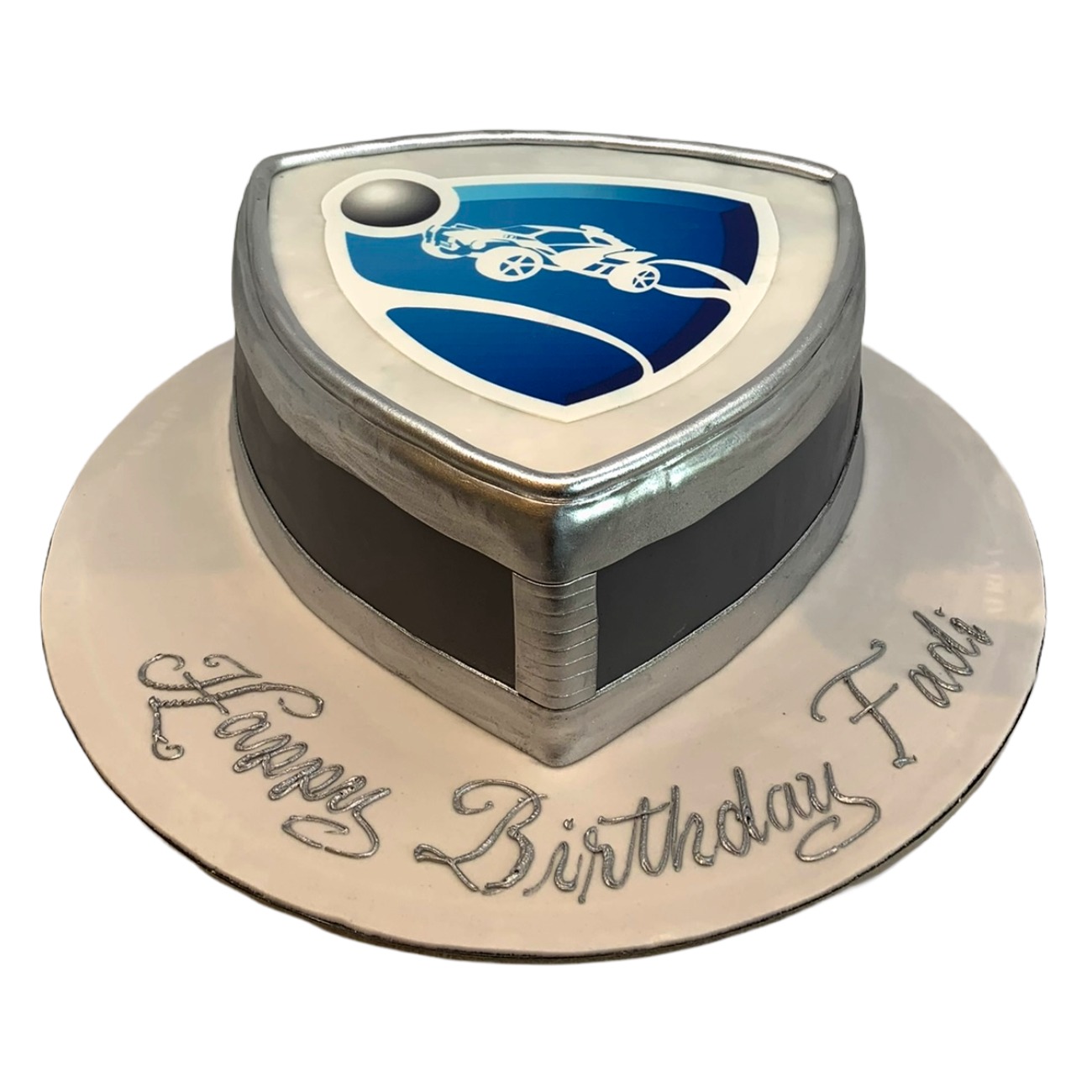 Rocket League Gamer Shield Cake
