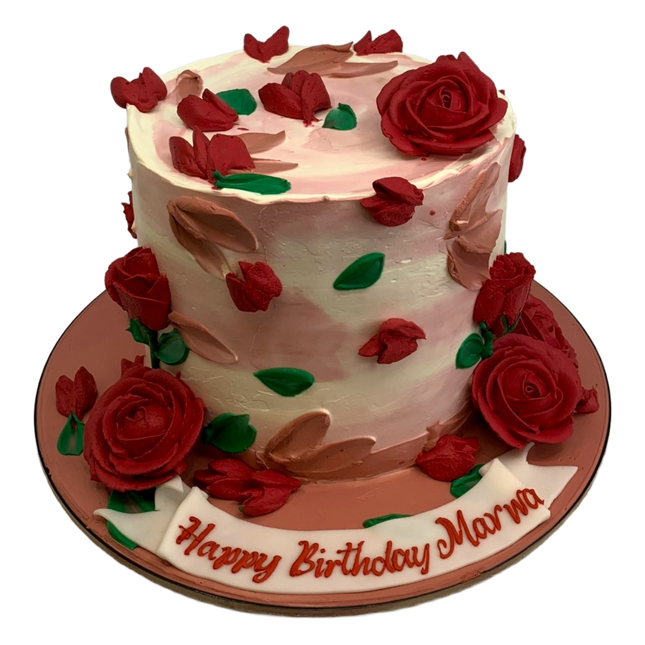 Romantic Crimson Rose Palette Cake