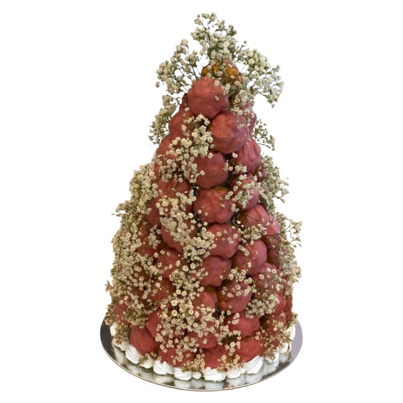 Rosé Floral Cream Puff Tower