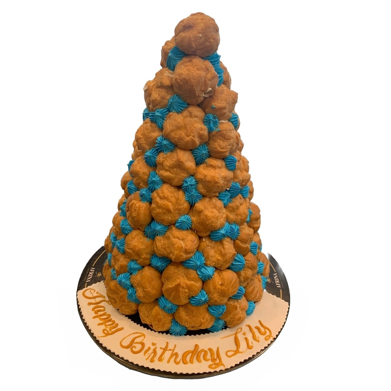 Royal Blue Birthday Cream Puff Tower