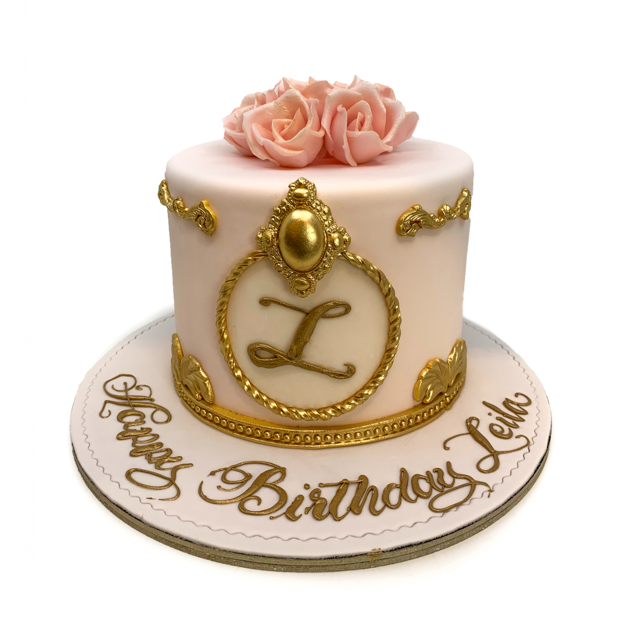 Royal Cameo Soft Pink Rose Cake
