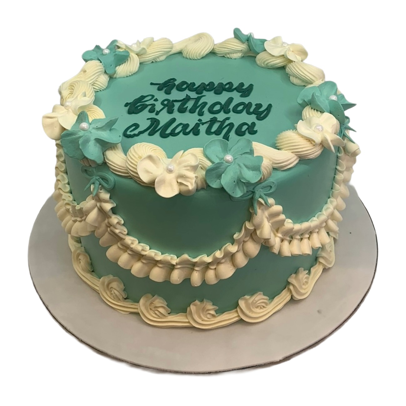 Sage Green & Cream Lambeth Cake