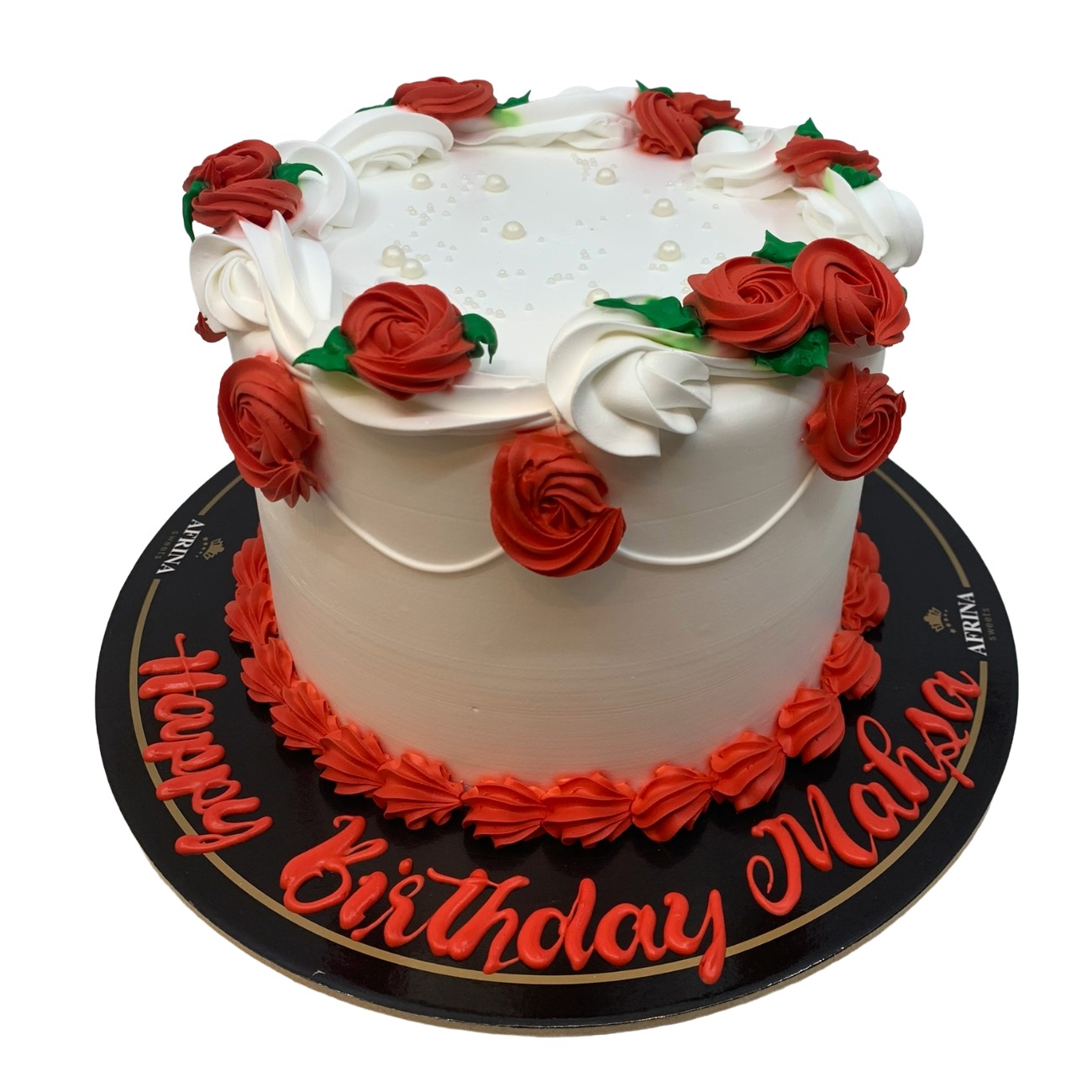 Scarlet Swirl Rosette Cake