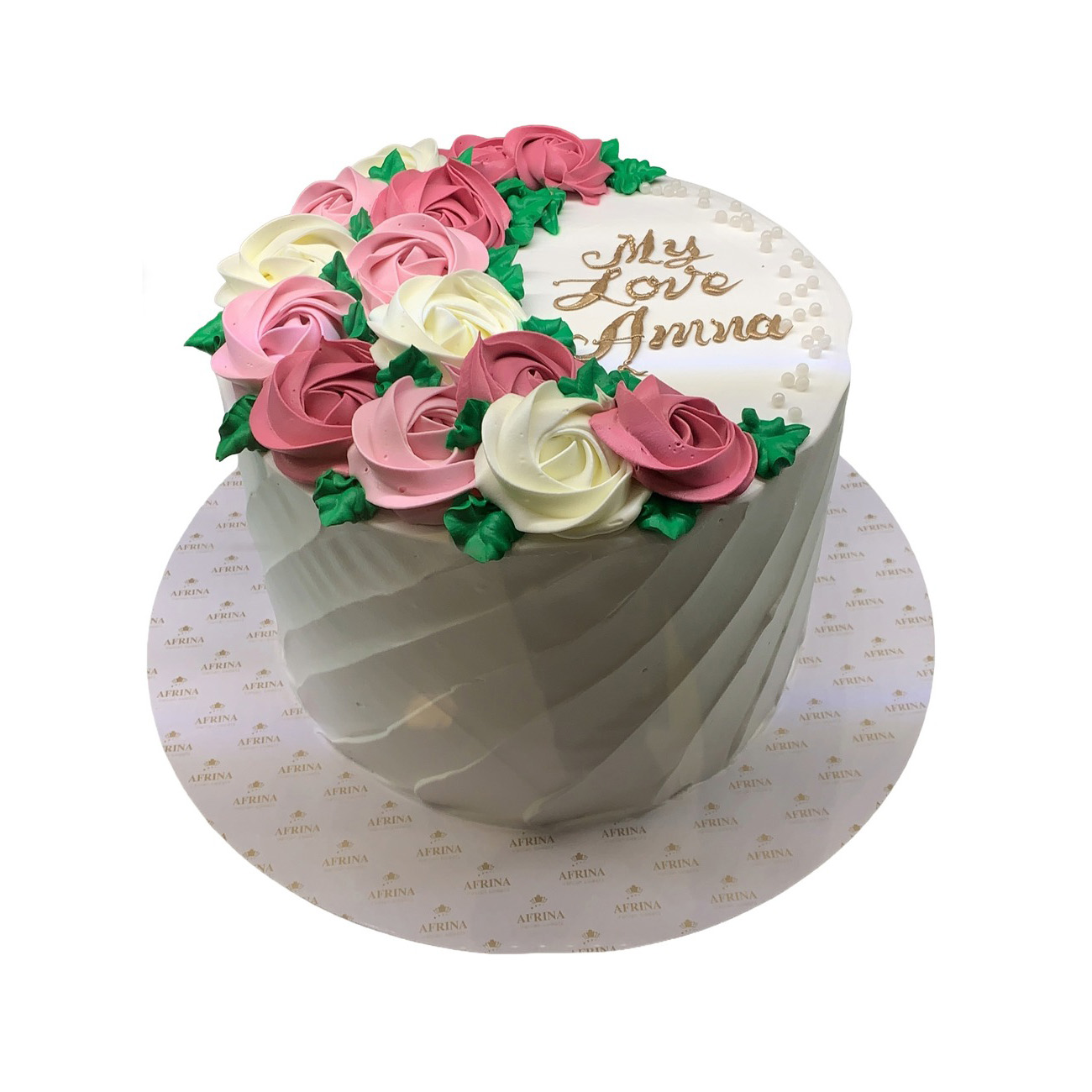 Spiral Textured Blossom Crescent Cake