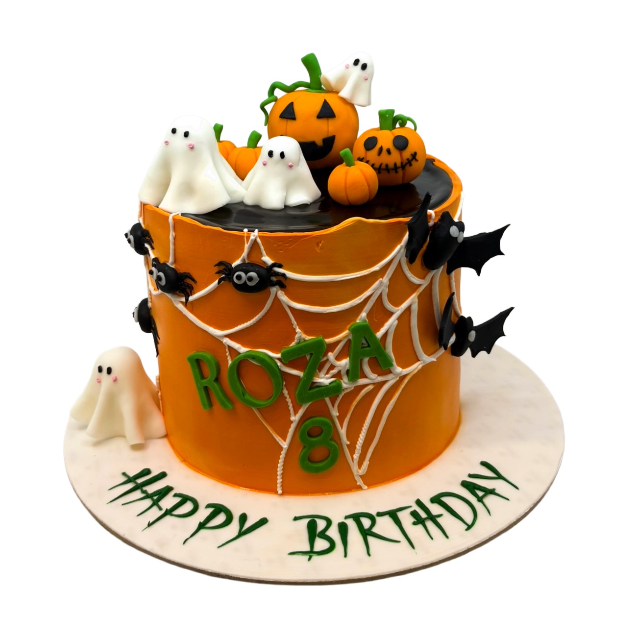 Spooky Ghosts & Pumpkins Halloween Cake