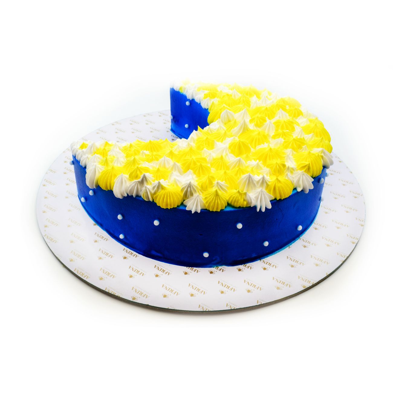 Starry Night Blue & Yellow Crescent Cake