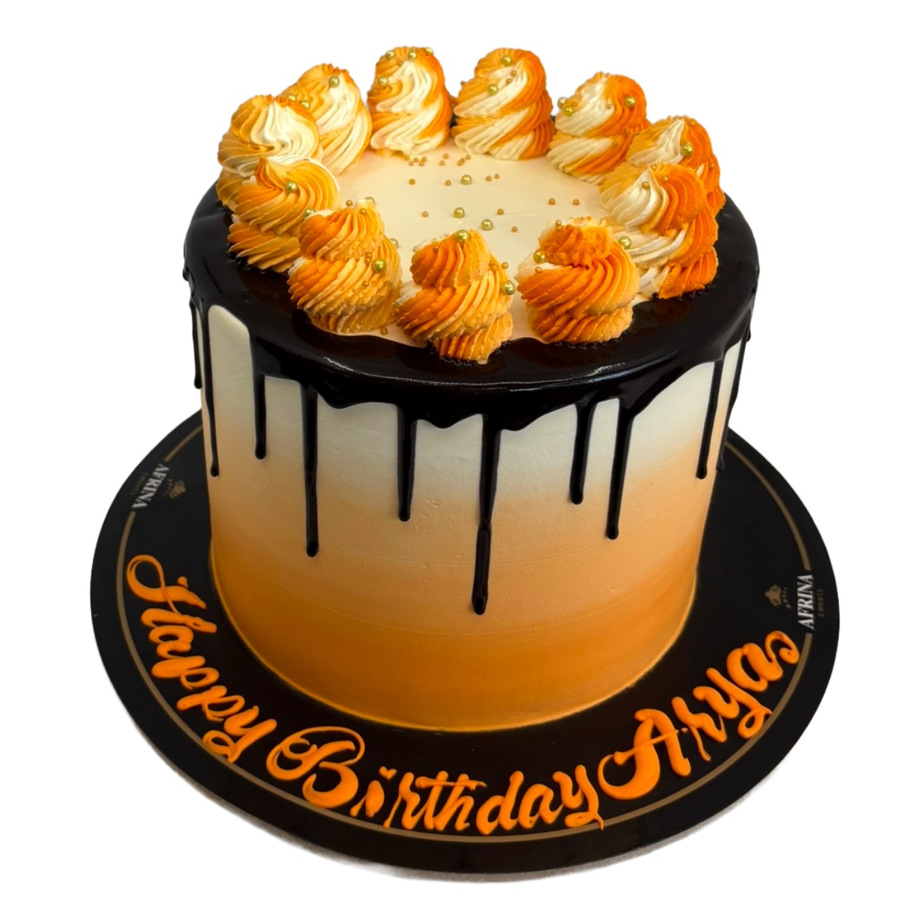 Sunset Orange Drip Cake