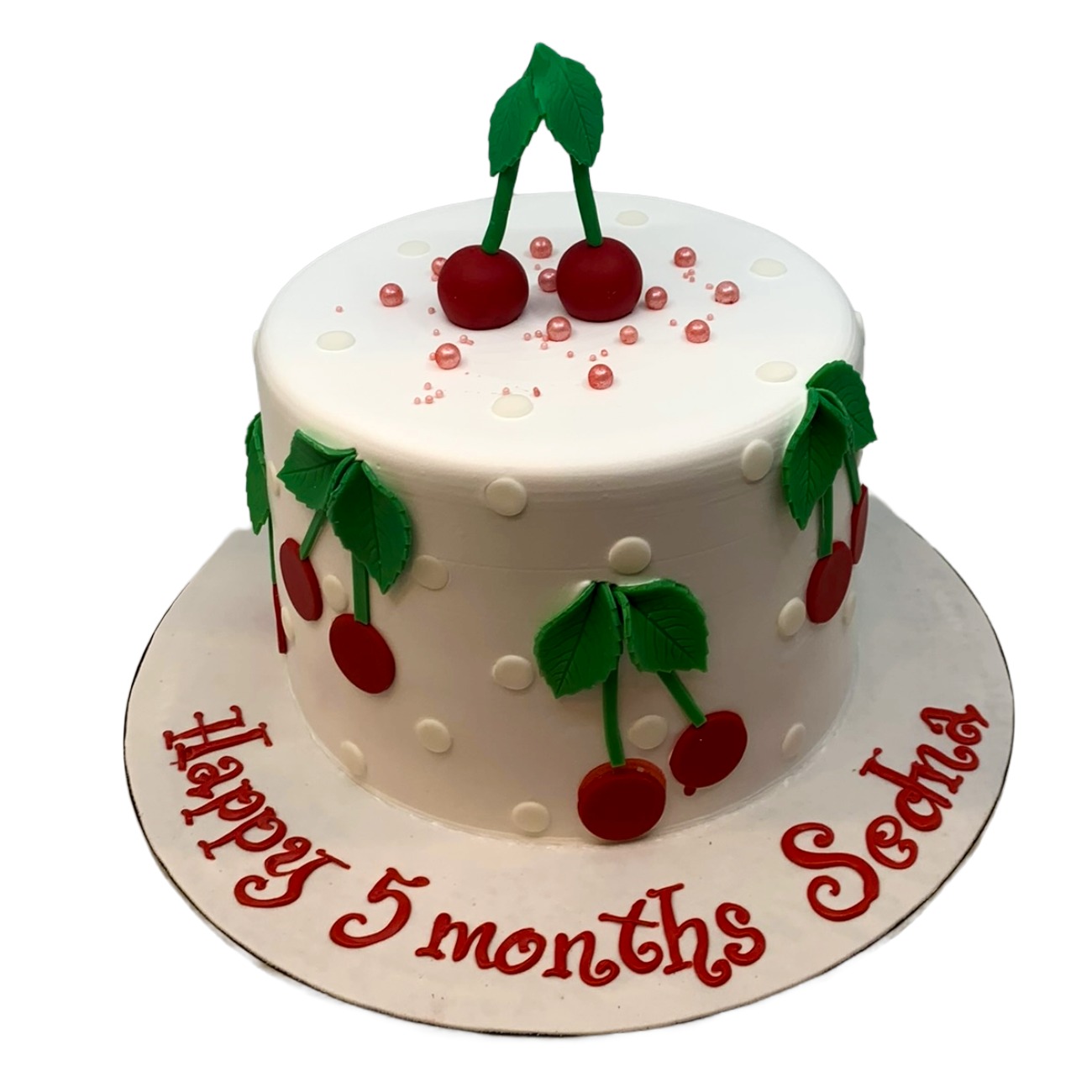 Sweet Cherry Polka Dot Cake