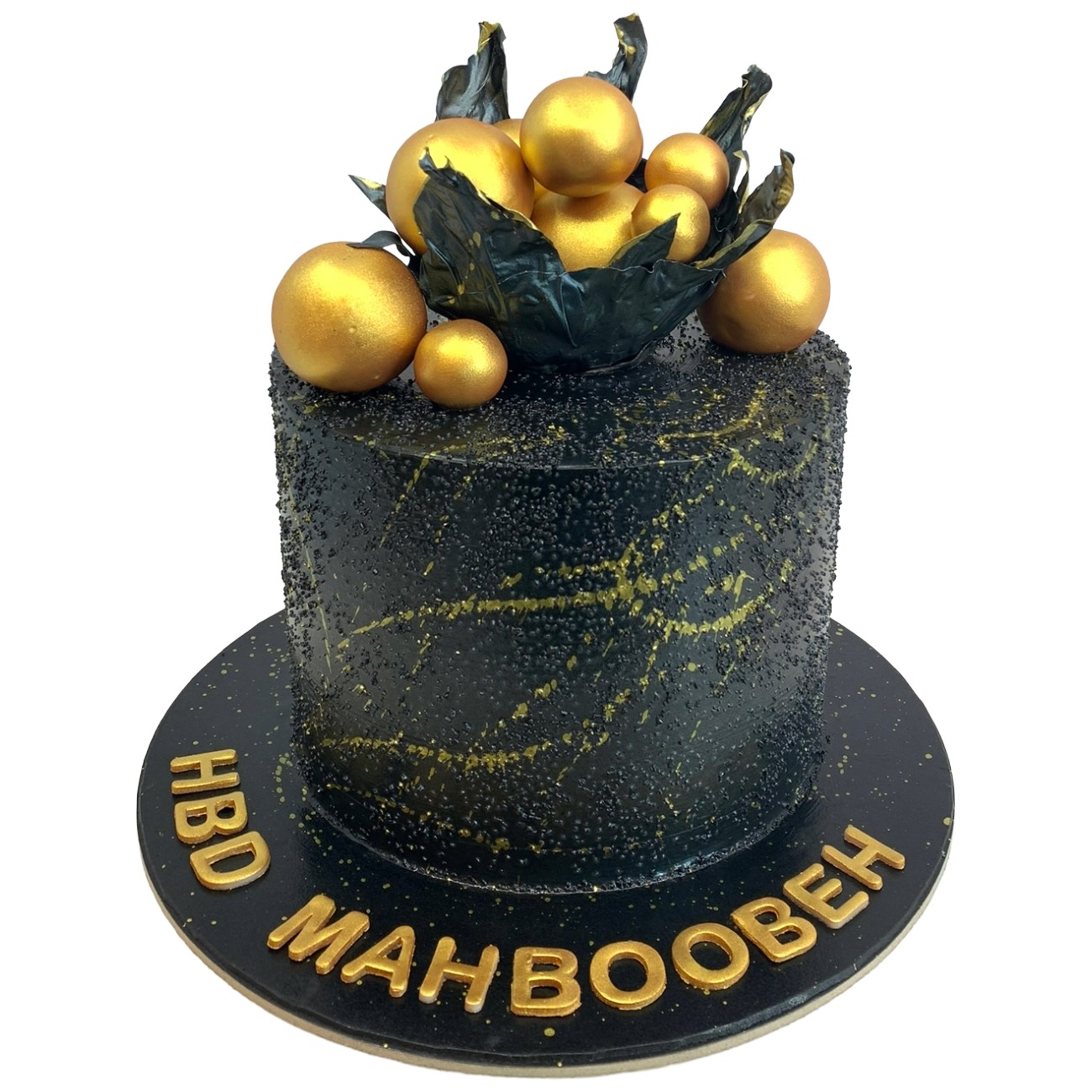 Textured Black Diamond Starburst Cake