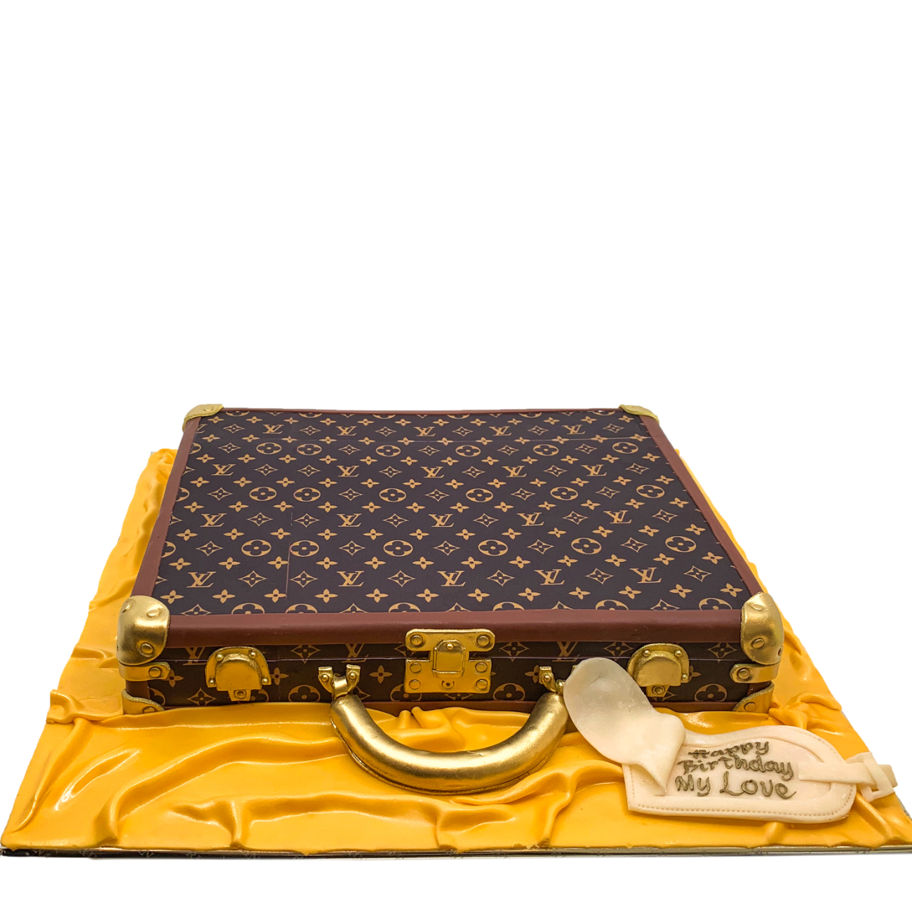 The Jetsetter Luxury LV Suitcase Inspired Cake
