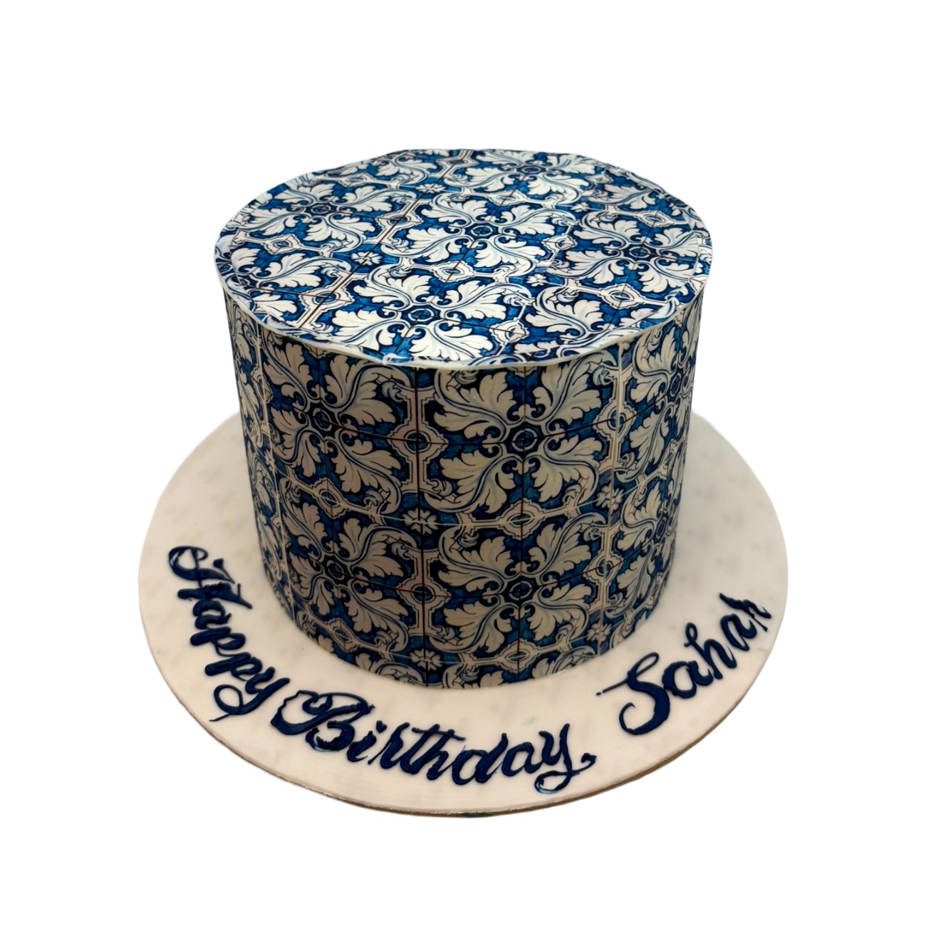 Traditional Persian Blue Tile Birthday Cake