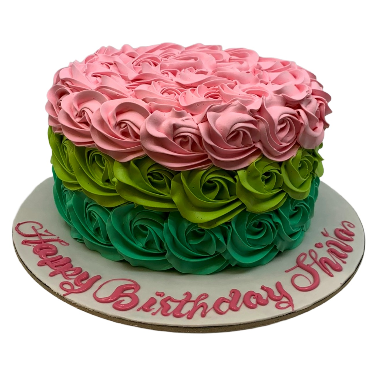 Tricolor Garden Rosette Cake