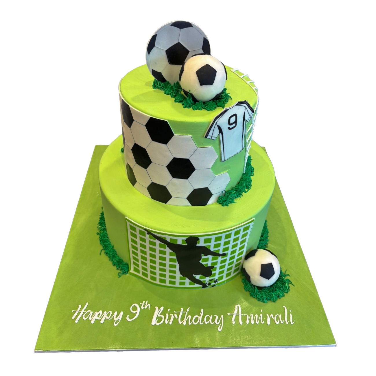 Two-Tier Soccer Field & Goal Cake