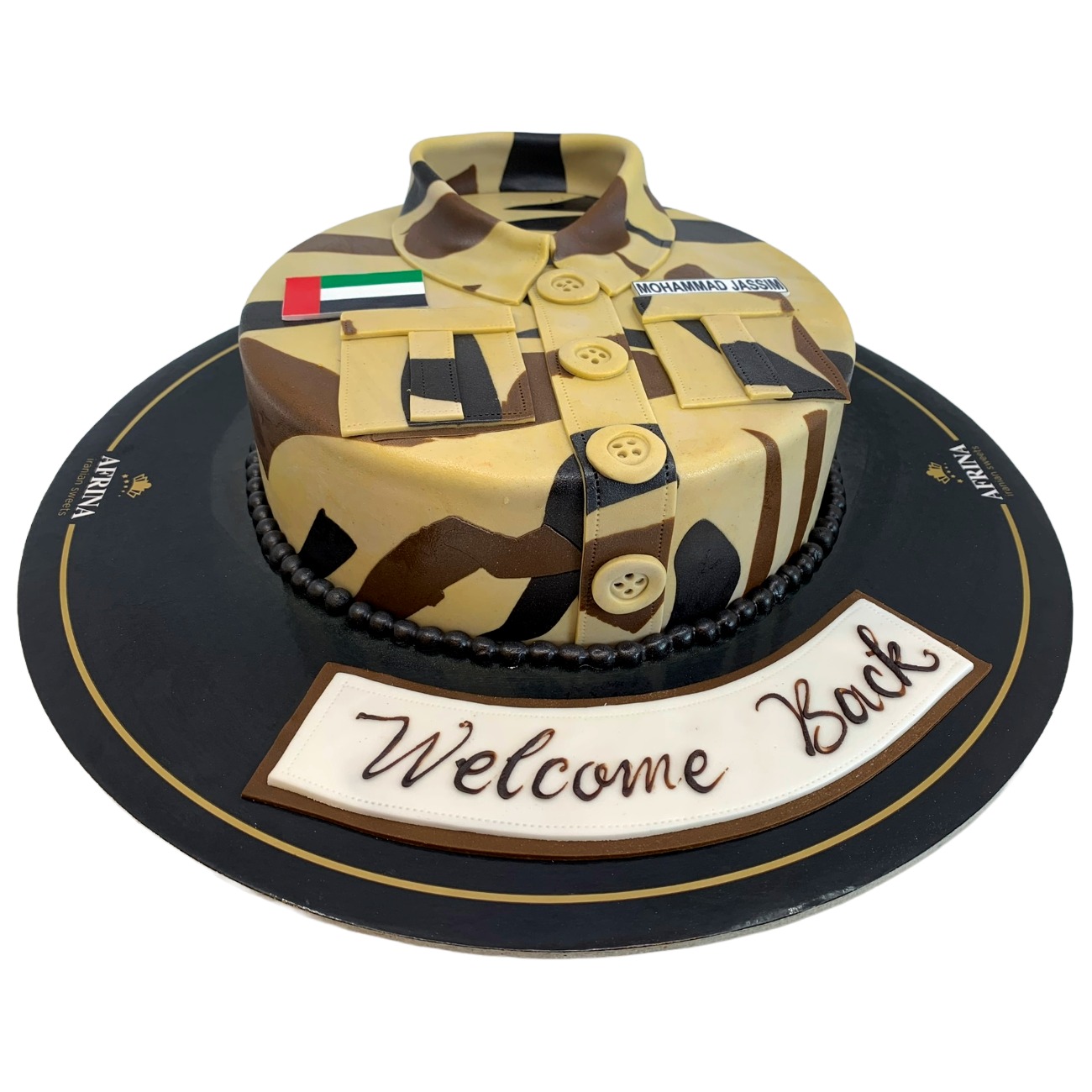 UAE Military Inspired Camouflage Uniform Cake