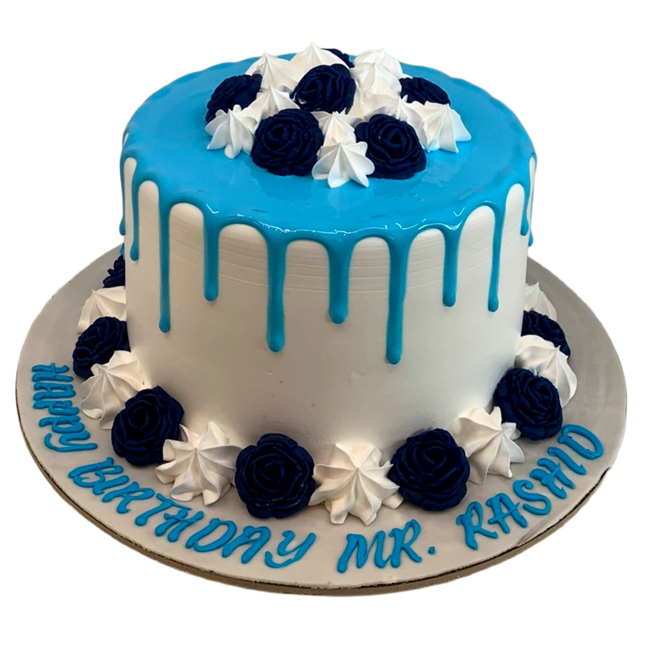 Vibrant Blue Drip Cake