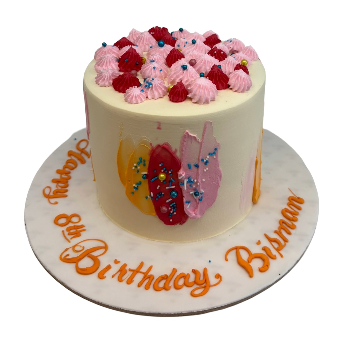Vibrant Brushstroke Birthday Cake