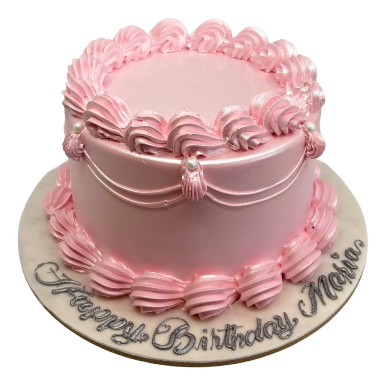 Vintage Pink Shimmer Lambeth Cake