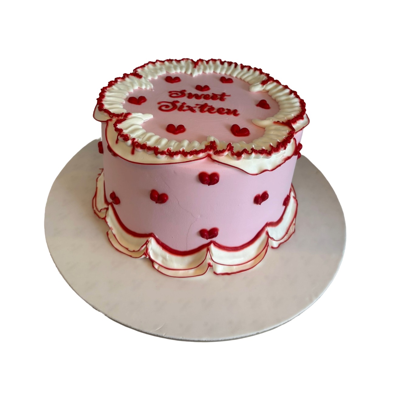 Vintage Sweet Sixteen Heart Cake