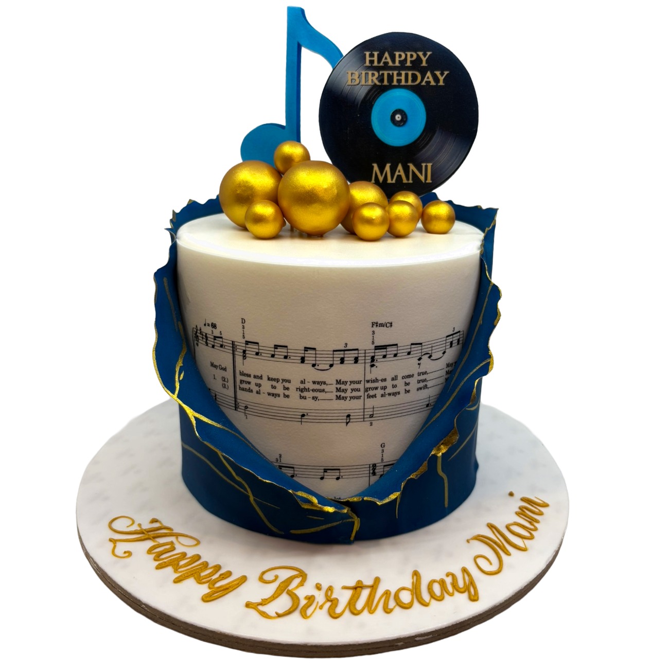 Retro Vinyl & Blues Cake